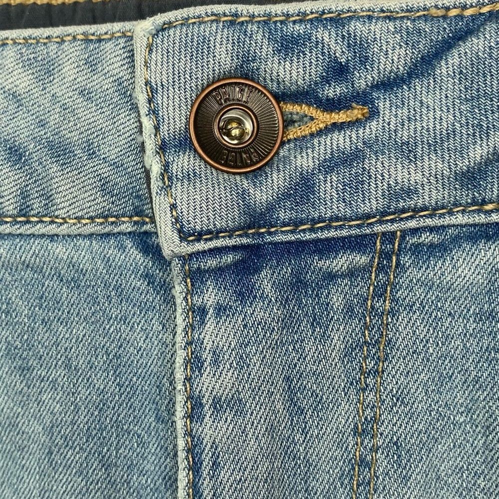 PAIGE Light Blue Denim High Waist Side Slit Mini Skirt - Picture 6 of 10